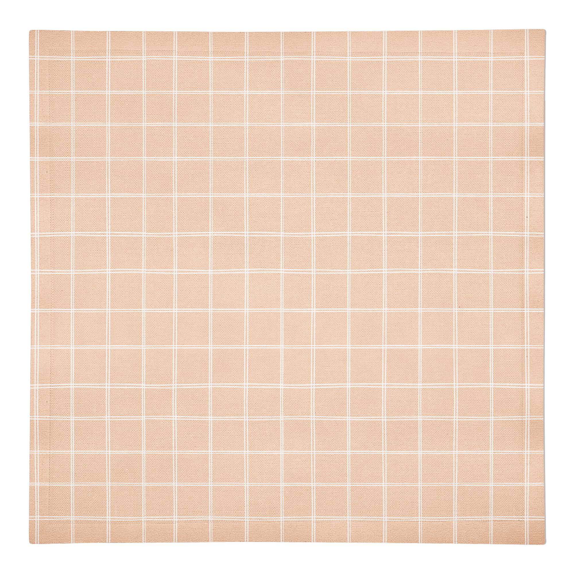 Peach Grid 10" x 10" Cotton Twill Napkin
